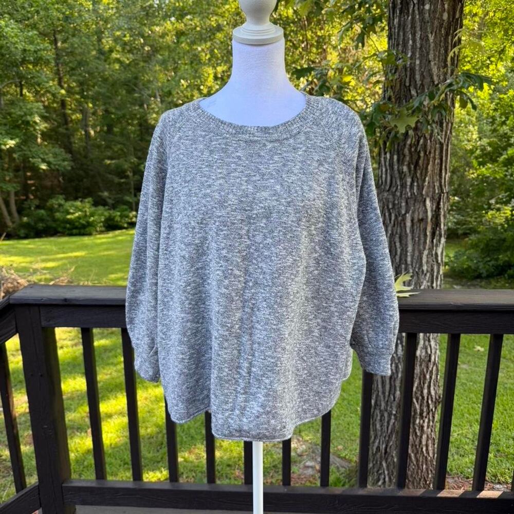 Madewell Marled Gray Balloon Sleeve Sweater Women’s Medium Cozy Minimalist